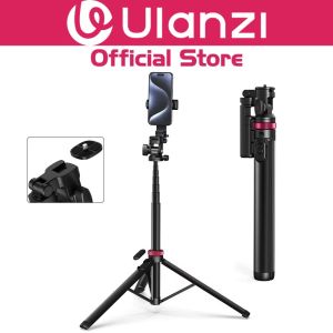 Ulanzi MT-78 185cm Tripod Selfie Stick Quick Release Dual Cold Shoe Mount Phone Holder for Camera