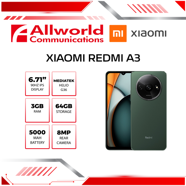 Xiaomi Redmi A3 Smartphone, 3GB/64GB, 6,71" Display, 5000mAh Akku, Dual-Kamera, Schwarz
