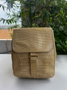 Balo mini 2hand xách tay đeo vai mang balo da dập vân sấu.u CASANIII của Ý  - T151