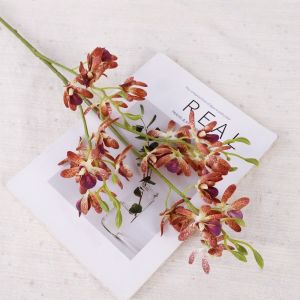 IUIUY Real Touch Artificial Vanda Orchid Flower Handmade Small Butterfly Orchid Faux Mini Phalaenopsis Flower Arrangement Realistic Simulation Mini Orchid Wedding Party Favors