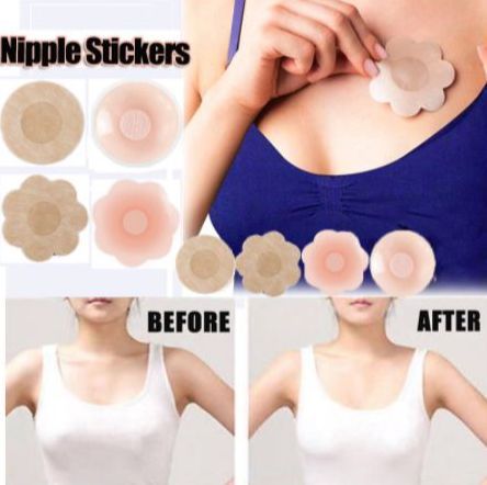 5 PAIRS Silicone Nipple Tape Non-Woven Nipple Sticker Adhesive Bras Nipple  Cover Chest Stickers Bra