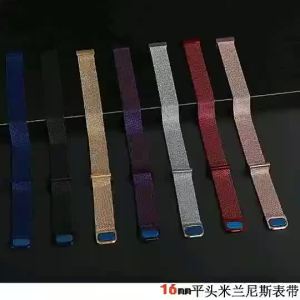 14 16 18 20 22 24mm Quick Release Stainless Steel Milanese Loop Strap For Galaxy Watch 4/classic/46mm/42mm/Active 2 Gear S3 Magnetic Wristwatch / Smart Watch Universal Flat Strap