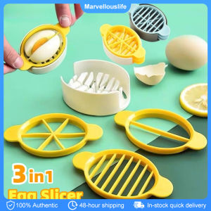 3 In 1 Egg Slicer Multi-functional Egg Cutter Divider Fruit Garnish Slicer Cooking Tools