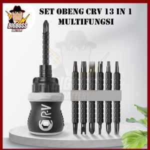 Obeng CRV Mini Set 13 in 1 BB Buntek Replaceable Screwdriver Ratchet Multifunstion Mata Obeng Cebol Berkualitas Tinggi Dua Arah Bolak Balik Original Jakarta Termurah
