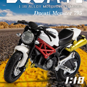 1/18 Ducati Monster 795 diecast motorcycle haixing Zinc Alloy Model Toys Birthday Gifts for Children Collection Model Toys Rear wheel suspension for Boys for 3 Years Old and above