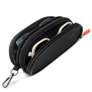 NOBLELUX Waterproof Sunglasses Case Double Layer Durable Money Pouch Organizer  Multi-Functional Glasses Storage Box Outdoor