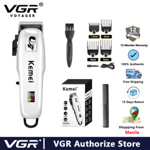 VGR KM-809A Electric Hair Clipper Hair Cut Maching Trimmer men Clipper Machine Rechargeable Hair Cut Wireless Professional Barber (1 Year Warranty)