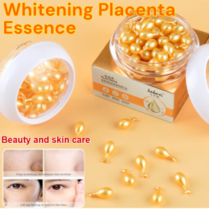 Fullerene Placenta Essence Capsule Fade Fine Lines Anti-Aging Anti-Wrinkle Whitening Face Serum Brightening Moisturizing Skin Care