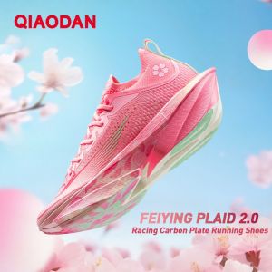 Qiaodan Feiying Plaid 2.0 Women Running Shoes Professional Marathon Racing Carbon Plate QDB022252290