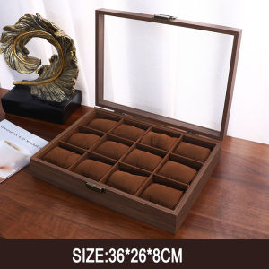 Watch Storage Box Wooden Window Display watch box organizer Jewelry Box with Soft Cushion Dust Proof