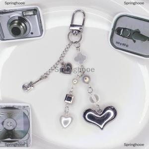 [COD] Springhooe Ins Style Metal Love Key Chain Bowknot Phone Pendant Headphone Case Charms Bag Decor Car Key Ring