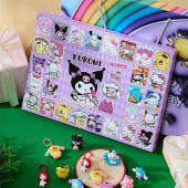 40 Holes Sanrio Blind Box Melody Kuromi Cinnamon Dog Figure Cute Doll Ornament Keychain Hanging Pendant Surprise Toys Box