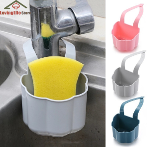 【LovingLife Store】Kitchen Sink Drain Rack Sponge Soap Rack Plastic Hanging Storage Basket Faucet Organizer Shelf Portable Home Kitchen Tool