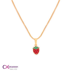 Collexion Strawberry Necklace Kalung Anak Lapis Emas Gold Plated 35cm
