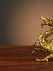 Brass Four-Legged Mythical Beast Ornaments Set: Blue Dragon White Tiger Vermilion Bird Black Granite - Wholesale Brass Crafts