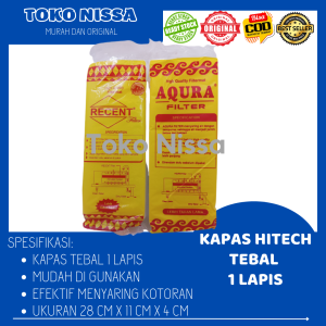 LEBIH MURAH PAKET 10 PCS KAPAS HITECH FILTER BUSA FILTER AQUARIUM RECENT AQURA