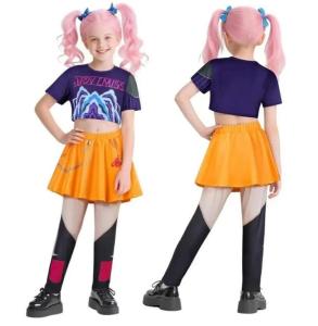 2025 New Movie K-Pop Demon Hunters Mira Rumi Zoey Cosplay Costume For Kids Girl Halloween Stage 3D Printed Pattern Korean Star Stage Singing Costume