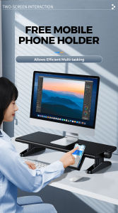Smart Ergo Height Adjustable Monitor Stand with Handphone Holder | Monitor Riser | Desktop Riser