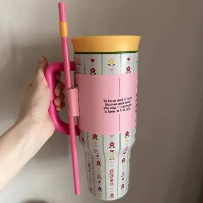 Owala 40oz Insulated Stainless Steel Tumbler With Straw Carry Handle BPA Free Owala Water Bottle