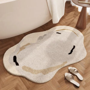 Livingroom Floor Mat Soft Absorbent Non-Slip Irregular Shape Bath Mats Imitation Cashmere Bathroom Rugs