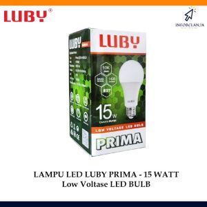 Bohlam Lampu LED Luby Prima 15 W Cahaya Putih Low Voltase A-Bulb SNI
