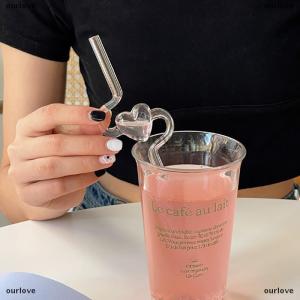 [COD] ourlove Love-shaped Heat-resistant Straw High-value Girl Heart Tube Juice Drink Household Transparent Straw Reusable