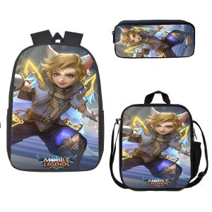 16 inch double layer Backpack set Mobile Legends BangBang Student Bag Korean Student Backpack Bag Backpack Cartoon School Bag For Kids Girl Boys