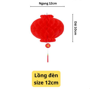 Combo 10 Đèn Lồng Tổ Ong Ni Lông Nilon MiNi Màu Đỏ Dùng Trang Trí Lễ Hội Tết Năm Mới Trung Thu Nhà Cửa