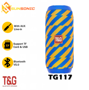 T&G TG117 Mesh Texture Super Bass Portable Bluetooth 4.2 Speaker with AUX USB TF Card and FM Radio Function with Strap