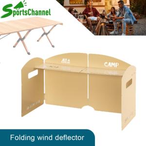 Foldable Cassette Stove Windshield with Storage Layer Outdoor Gas Stove Windshield Ultra-Light Portable for BBQ Cooking