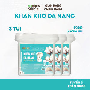 Combo 03 túi khăn khô đa năng cao cấp HappyKids 900G không mùi không chất huỳnh quang an toàn cho bé