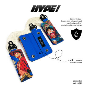 Gantungan Kunci Dompet Stnk Lipat Dua Motor atau Mobil Bahan Kanvas - Motif Karakter Luffy One Piece