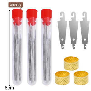 YESPERY เข็มเย็บผ้าเข็มเข็มสำหรับหนังเย็บรอบดวงตาขนาดใหญ่120ชิ้นทำด้วยมือพร้อมชุดอุปกรณ์เย็บผ้าเข็มถักนิตติ้งเหล็ก