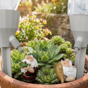 DFYER56 Rustic Gnome Self Watering Spike Resin Adjustable Gnome Automatic Watering Can Practical Decorative Potted Plant Waterer for Indoor Outdoor