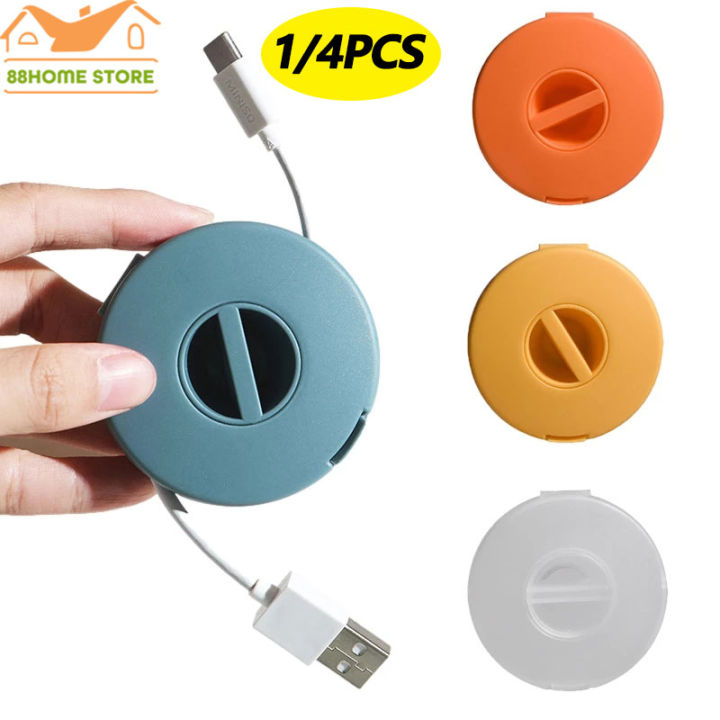【88HomeStore】1/4PCS Round Wire Winder Box Portable Multifunctional Data