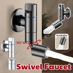 Wall Mounted Universal Faucet 360° Rotat Faucet 2 Modes Washbasin Mop Faucet Increase Water Pressure