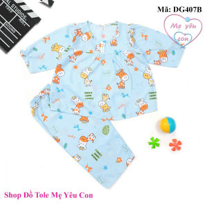 Bộ dài tay bé gái Size 7 (18-19kg) Tole/lanh 2 da loại 1 mát rượi. Có nút cài phía trước cổ áo.