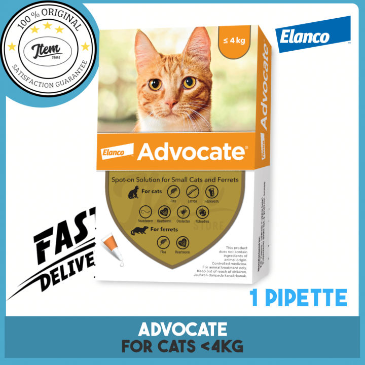 ADVOCATE FOR SMALL CATS 4KG OR LESS 1PIPETTE Spot-On Flea