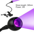 Uv Light Nail Dryer 3W Flexible Desk Lamp for Gel Curing Money Detector. 