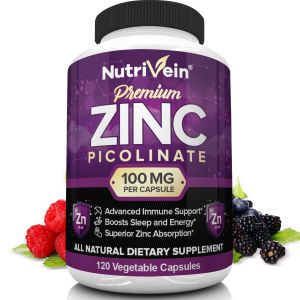 Premium Zinc Picolinate Supplement 100mg - Strengthens Immune System and Cell Regeneration - 120 Capsules