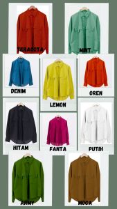 zalera id HASENA POCKET KEMEJA WANITA RAYON PREMIUM ADEM ATASAN WANITA TERBARU LENGAN PANJANG