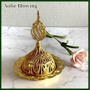 Aolie Incense Hollow Golden Tower Oil Arab Style Censer Holder For Home Hotel Incense Holder Yoga Ornaments