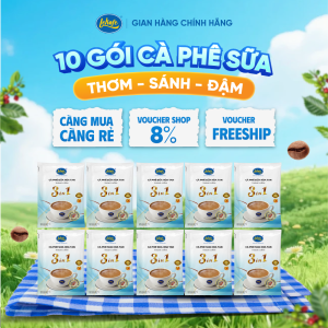 COMBO 10 gói cà phê sữa hòa tan Vuông 3in1 - 18g - Lekofe