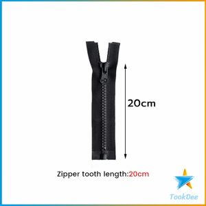 TD ซิปเสื้อ กระเป๋า ซิปเรซิน ทนต่อการสึกหรอ ดึงมือเรียบ ยิ่งใช้ยิ่งเนียน 1 ชิ้น black zipper