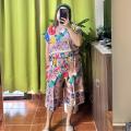 SOPHIA ABSTRACT CHALLIS TERNO TOKONG COORDINATES | FREESIZE FIT SMALL TO XL FRAME. 