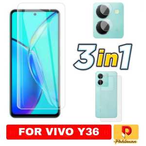 PROMO PAKET 3 INC 1 Tempered Glass VIVO Y36 4G / VIVO Y36 5G / VIVO Y12S Anti Gores Kaca Clear