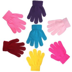 HOT Children Magic Glove Girl Boy Kid Stretchy Knitted Winter Warm Full Finger Gloves Childrens Figure Skating Special Gloves