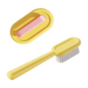 ANGY 2PCS/SET Plastic Long Handled Shoe Brush Ergonomic Portable Shoe Washing Brush Convenient Soft Bristled Board Brush Household Use