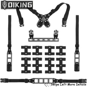 Oiking Modular Tactical Chest Rig Laser Cut Lightweight DIY Module Combination Multiple Molle Equipment Quick Release Buckle for Outdoor Wargame Hunting Accessories