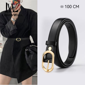 LouisWill ชุดเดรสสายรัดเอวสายรัดยาวสำหรับเข็มขัดผู้หญิงเข็มขัด PU ย้อนยุคดีไซน์หัวเข็มขัดทองหรูหราเข็มขัดหนังปรับได้สำหรับเด็กผู้หญิงเสื้อโค้ทหัวเข็มขัดอัลลอยหัวเข็มขัดสีทองประดับตัวอักษรเข็มขัดวันพักผ่อน